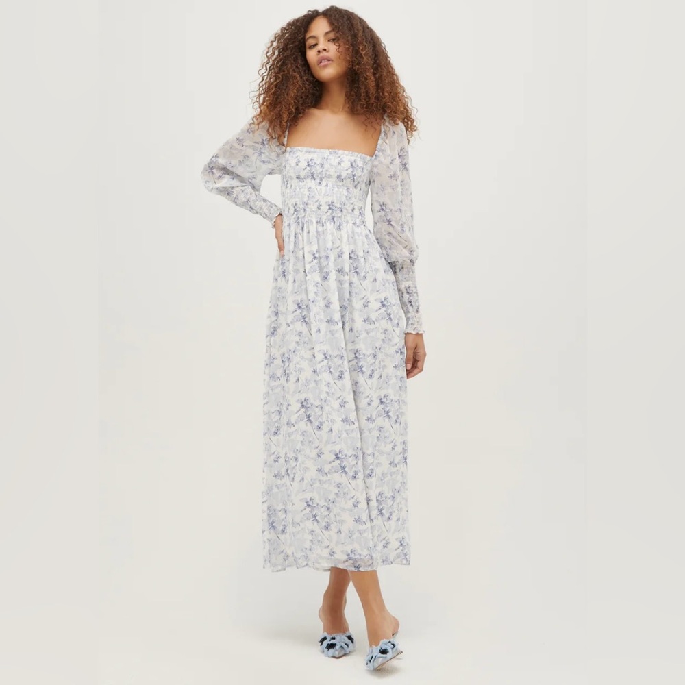 EUC Hill House Home Grace Nap Dress, Pressed Flowers (Georgette), Small